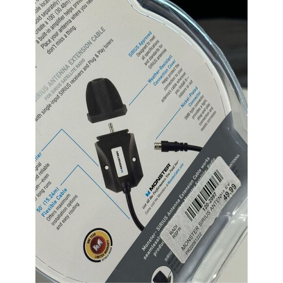 Monster Sirius Satellite Radio 50’ Antenna Extension Cable - NEW - Picture 6 of 8